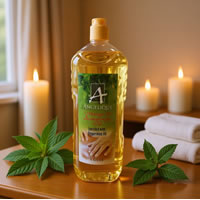 Angelique Massage & Aromatherapy Oil – Enriched with Peppermint Oil – 1 Litre